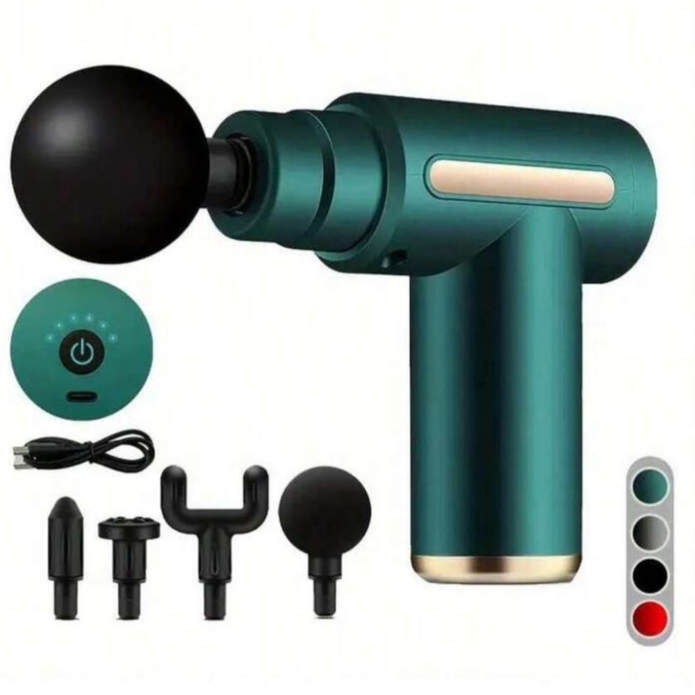 Massage Gun Deep Tissue Muscle Massager 4 Heads Portable RANDOM COLOR Sealed